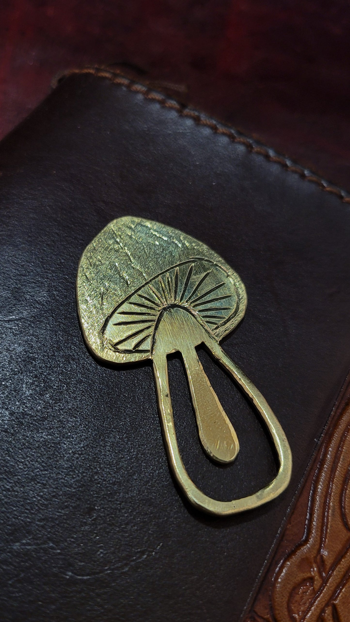 Brass mushroom bookmarks