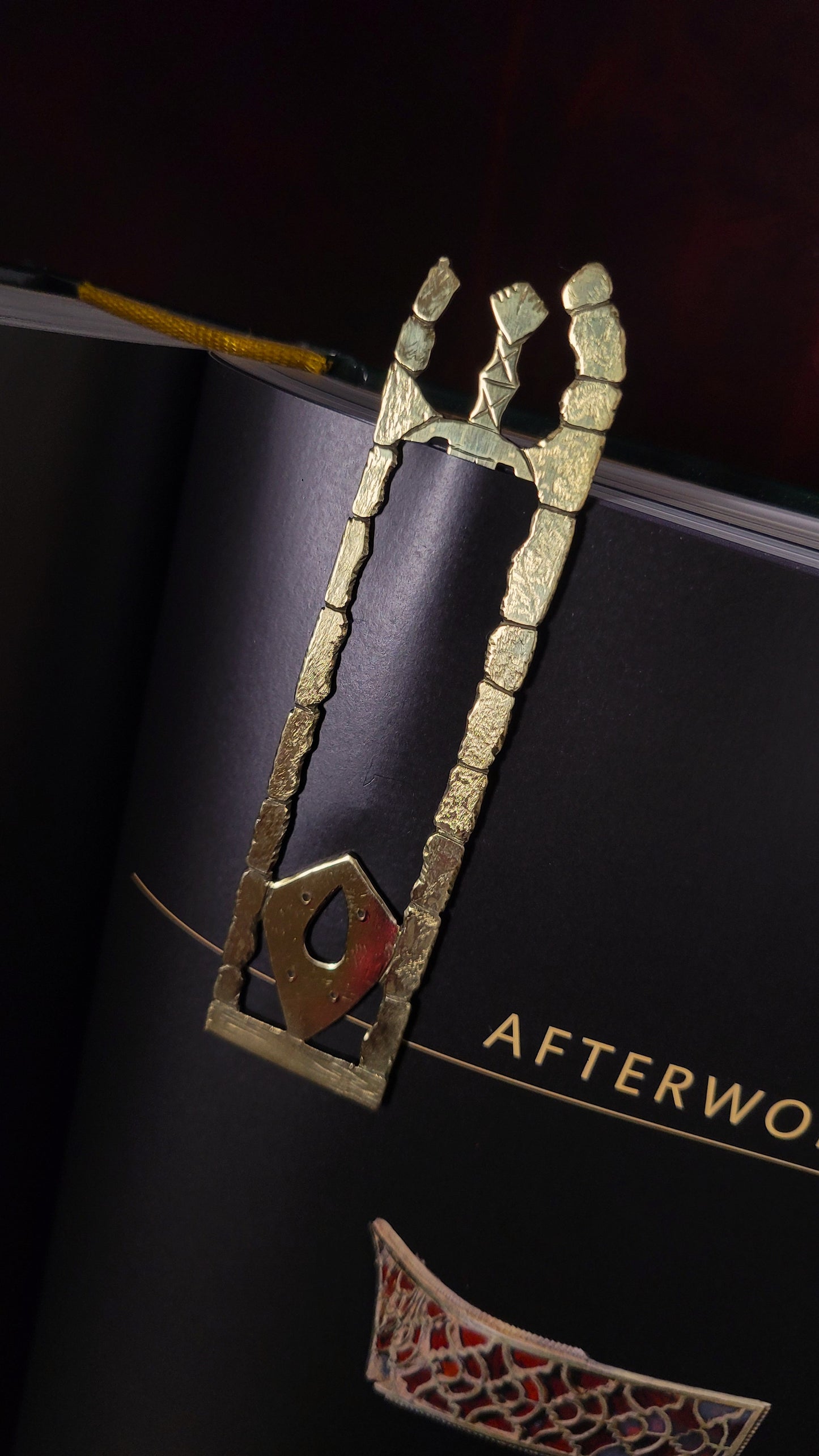 Brass sword/ shield bookmark - ruins