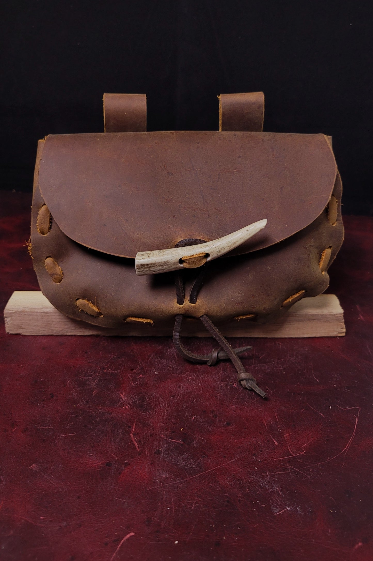 Leather hip pouch -Brown 3