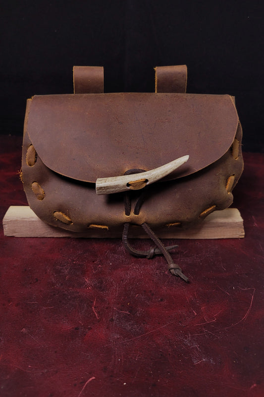 Leather hip pouch -Brown 3