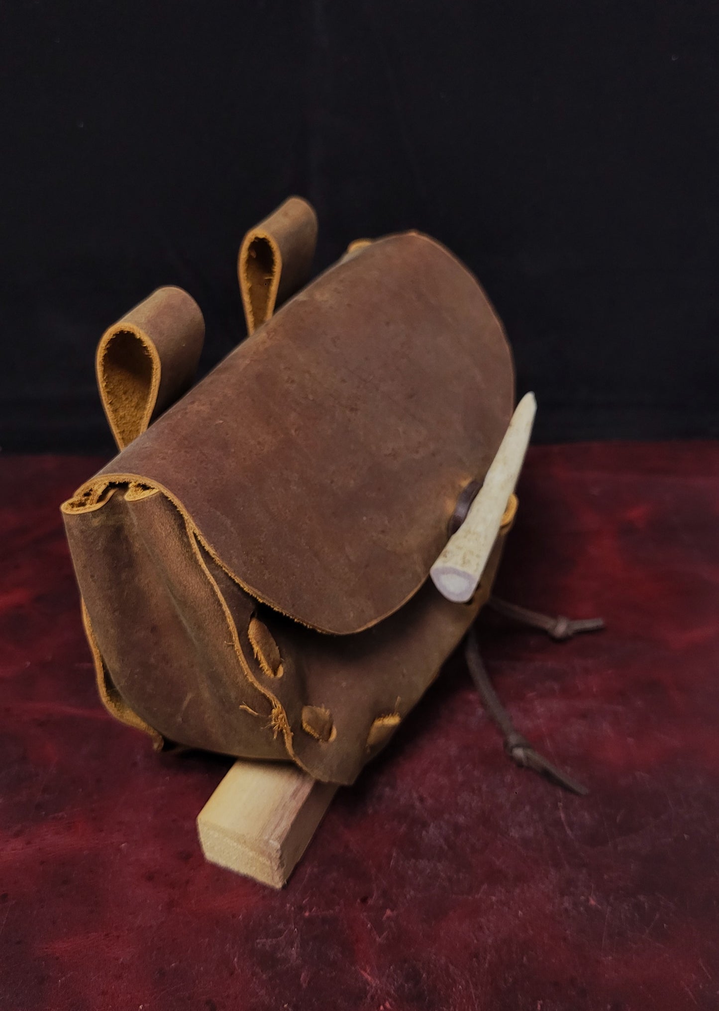 Leather hip pouch -Brown 3