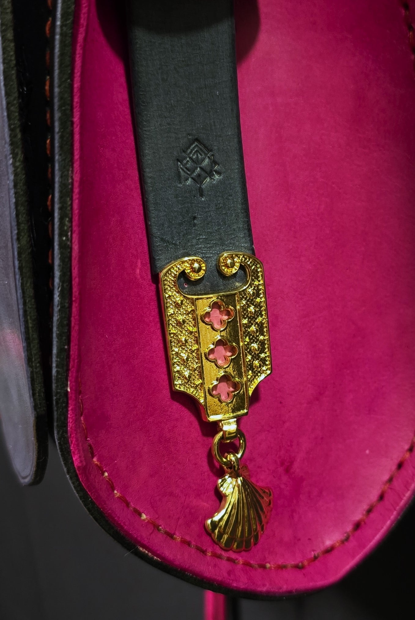 Illuminated Manuscript Rabbit Joust Vs Chimera Medieval leather Messenger Bag - 24K Gold Buckle