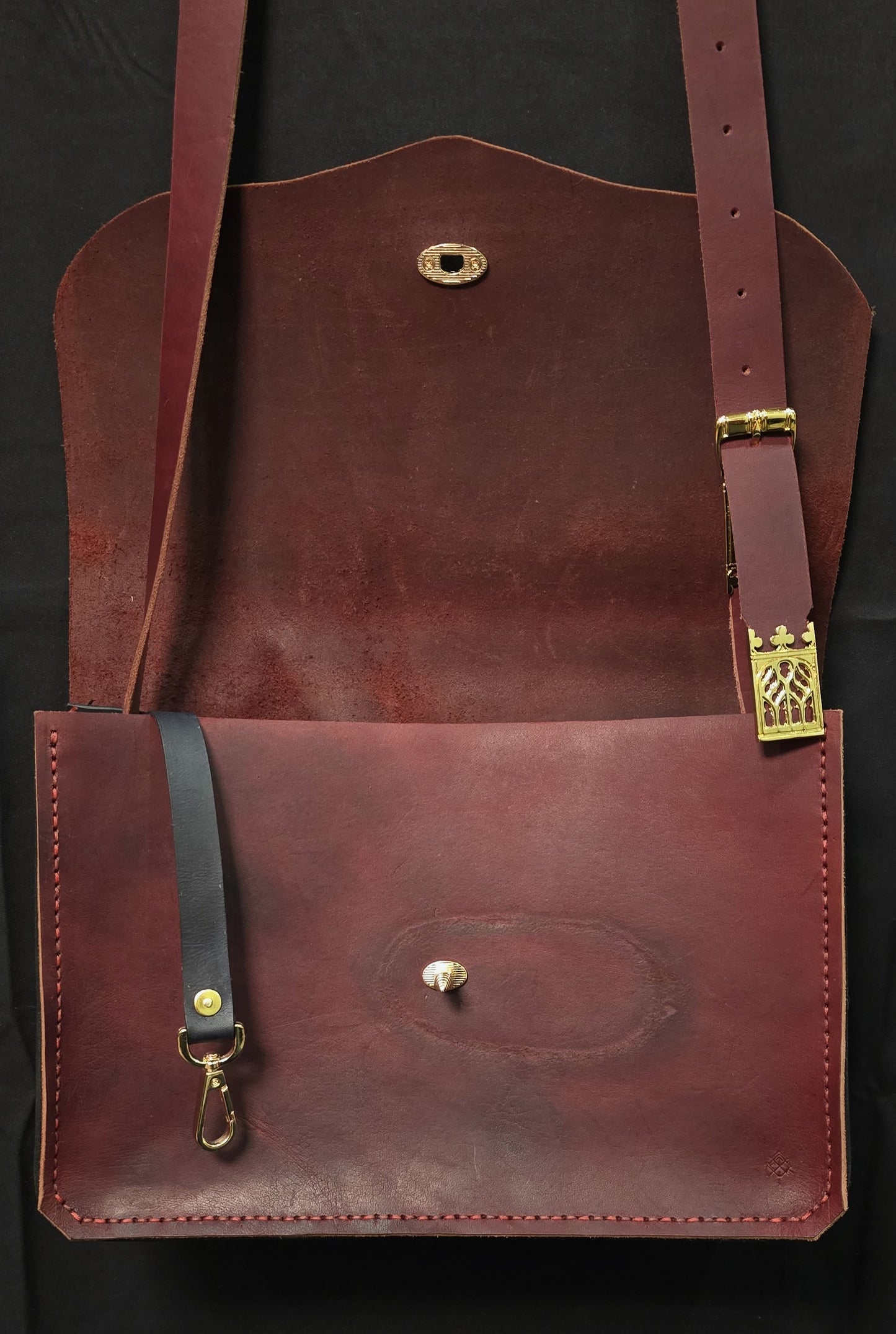Courtesan of the Court leather side bag - 24k gold plate buckle