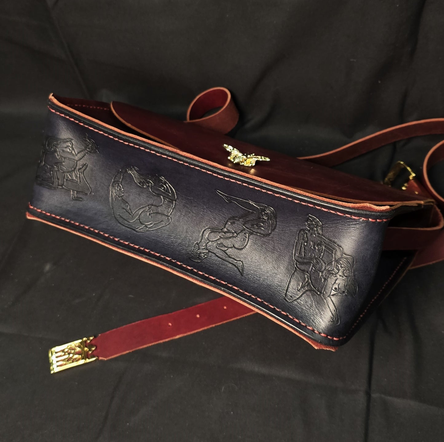 Courtesan of the Court leather side bag - 24k gold plate buckle