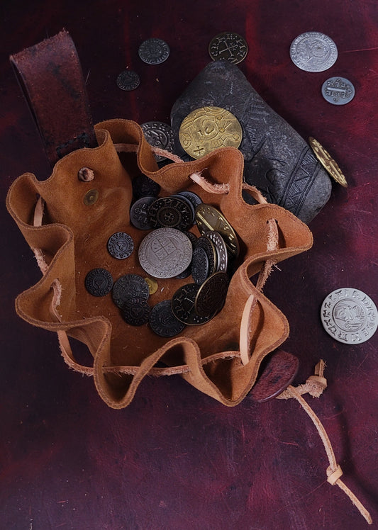 Leather coin purse- Brown