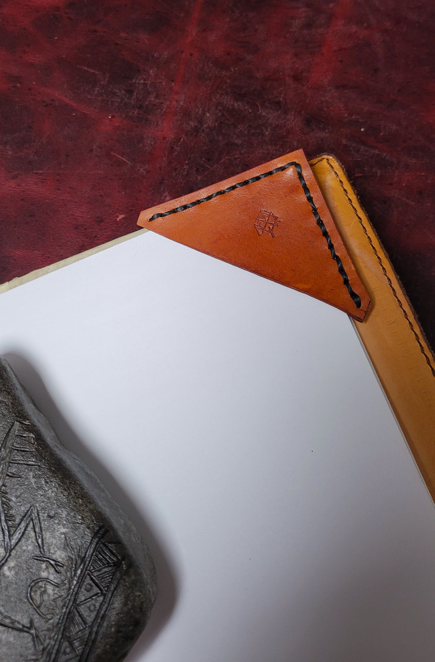 leather corner bookmark