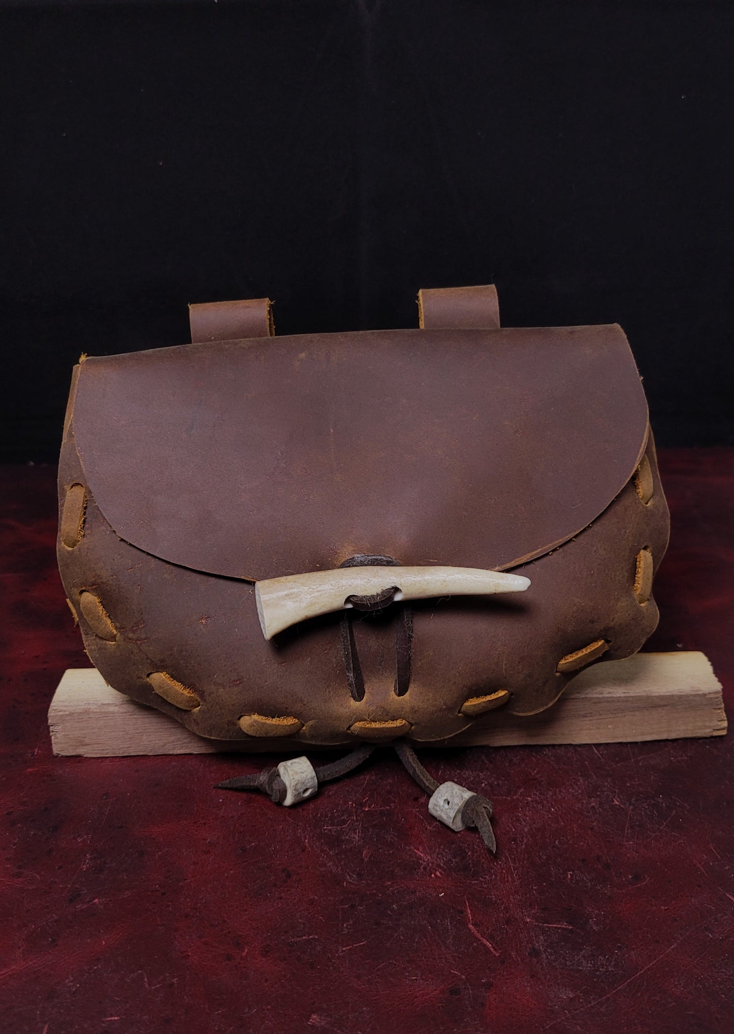 Leather hip pouch -Brown 1