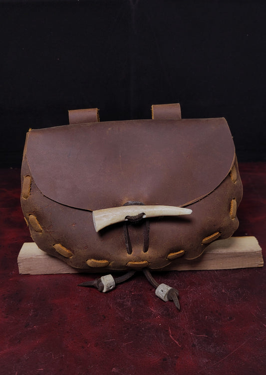 Leather hip pouch -Brown 1