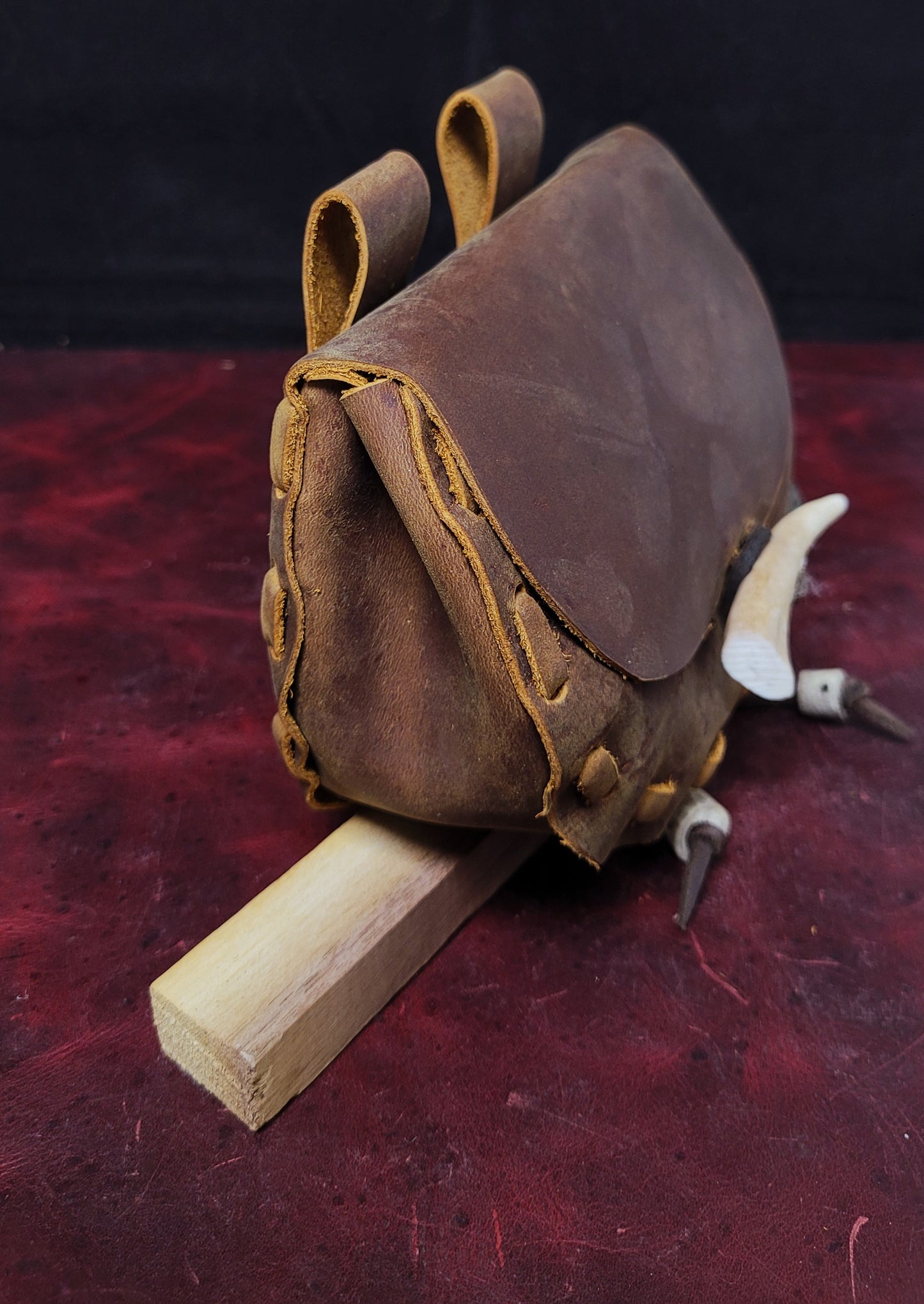 Leather hip pouch -Brown 1