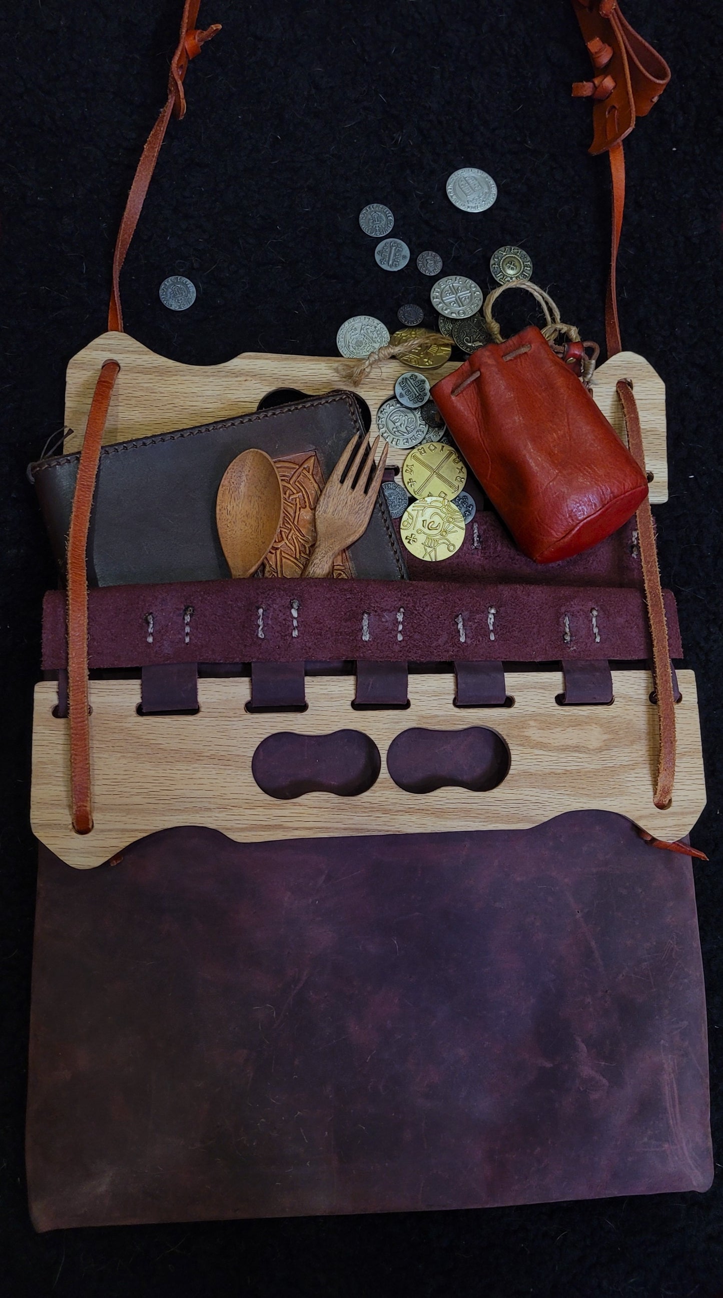 Leather Shoulder bag - purple