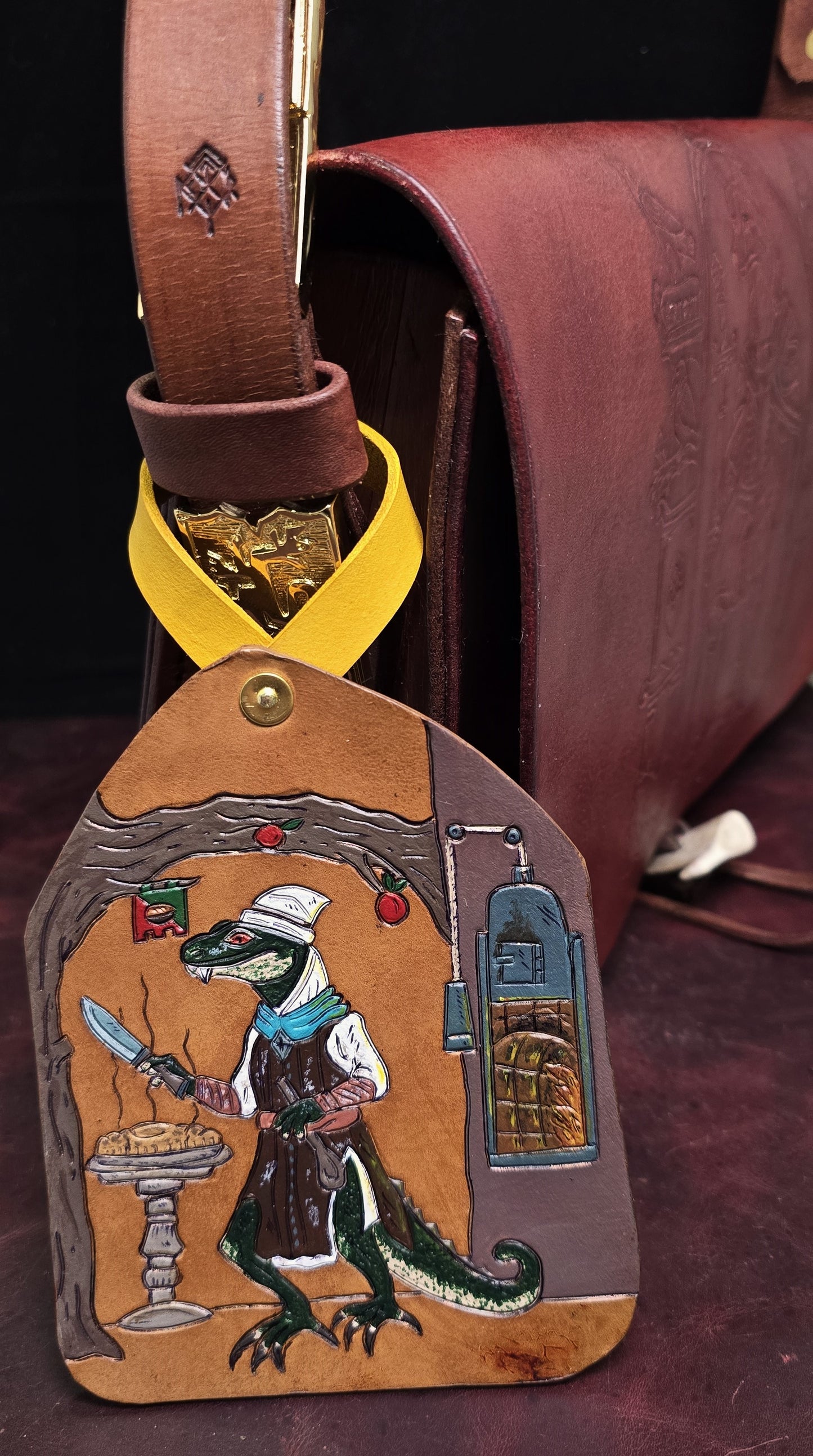 Leather Purse Tag- The Lizard Town Baker