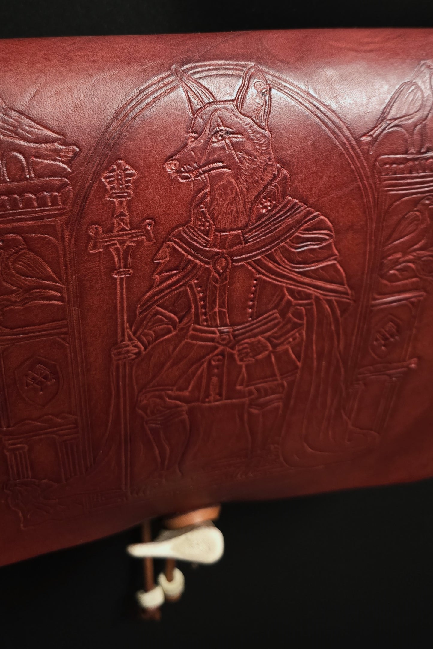 Fox King Leather Messenger Bag - 24K gold Buckle