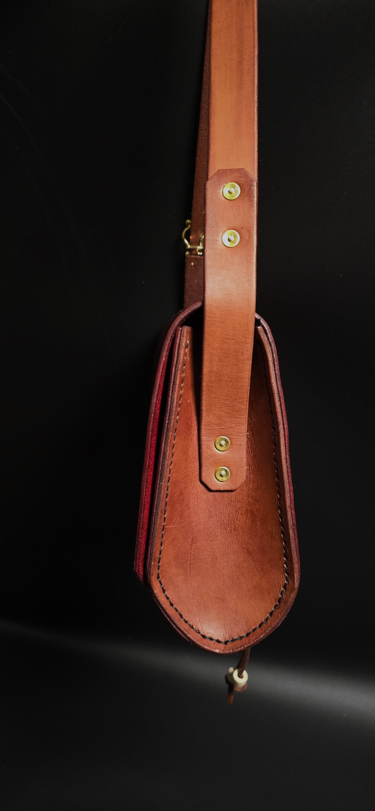 Fox King Leather Messenger Bag - 24K gold Buckle
