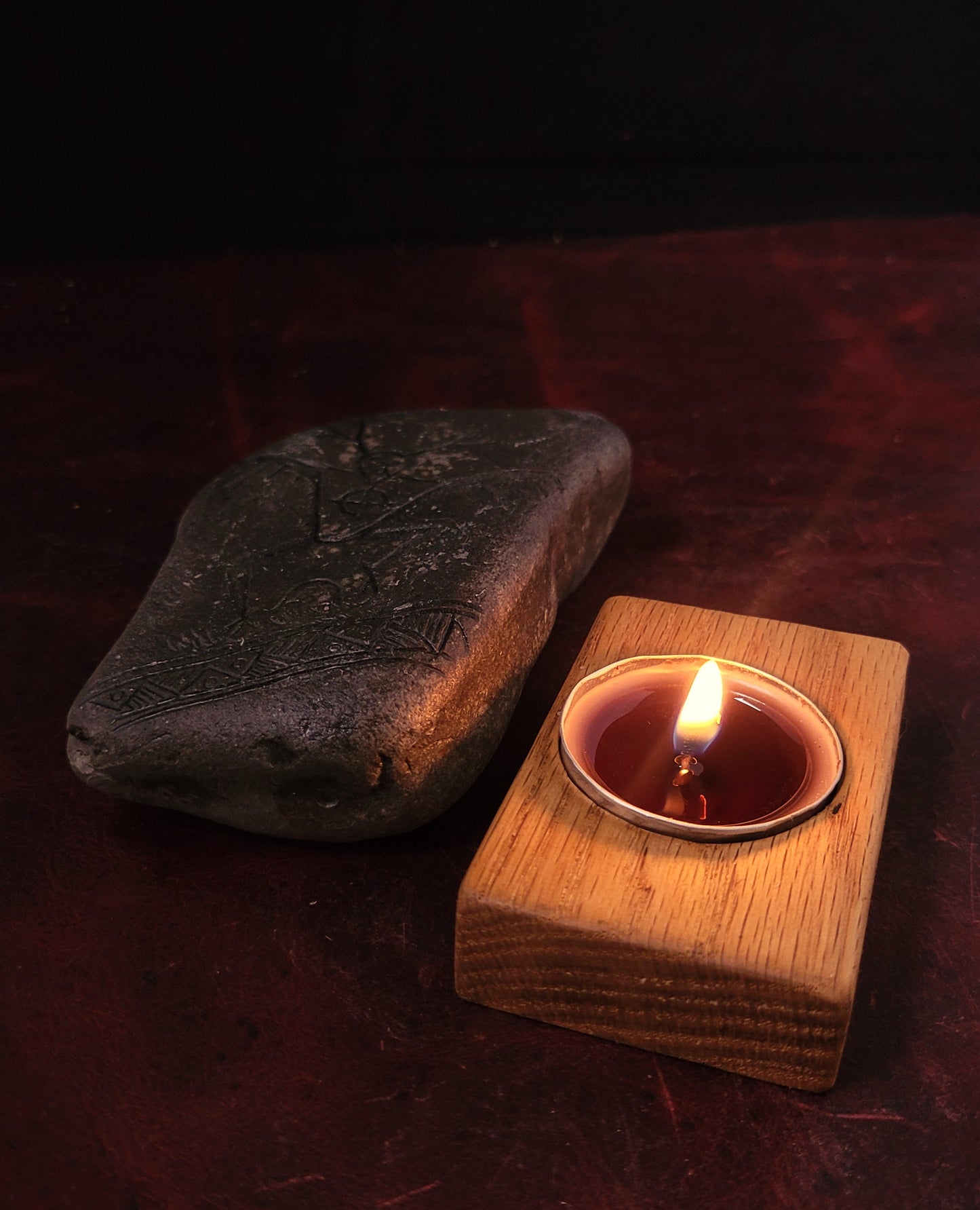 Oak candle holder
