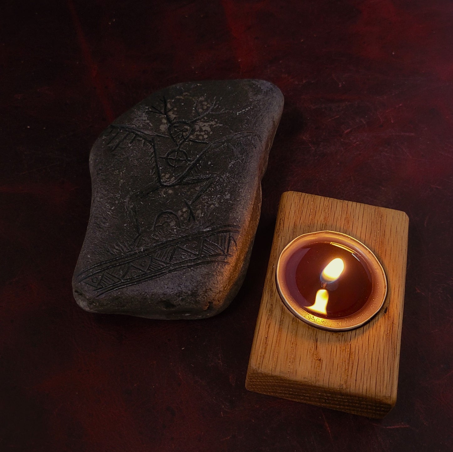 Oak candle holder