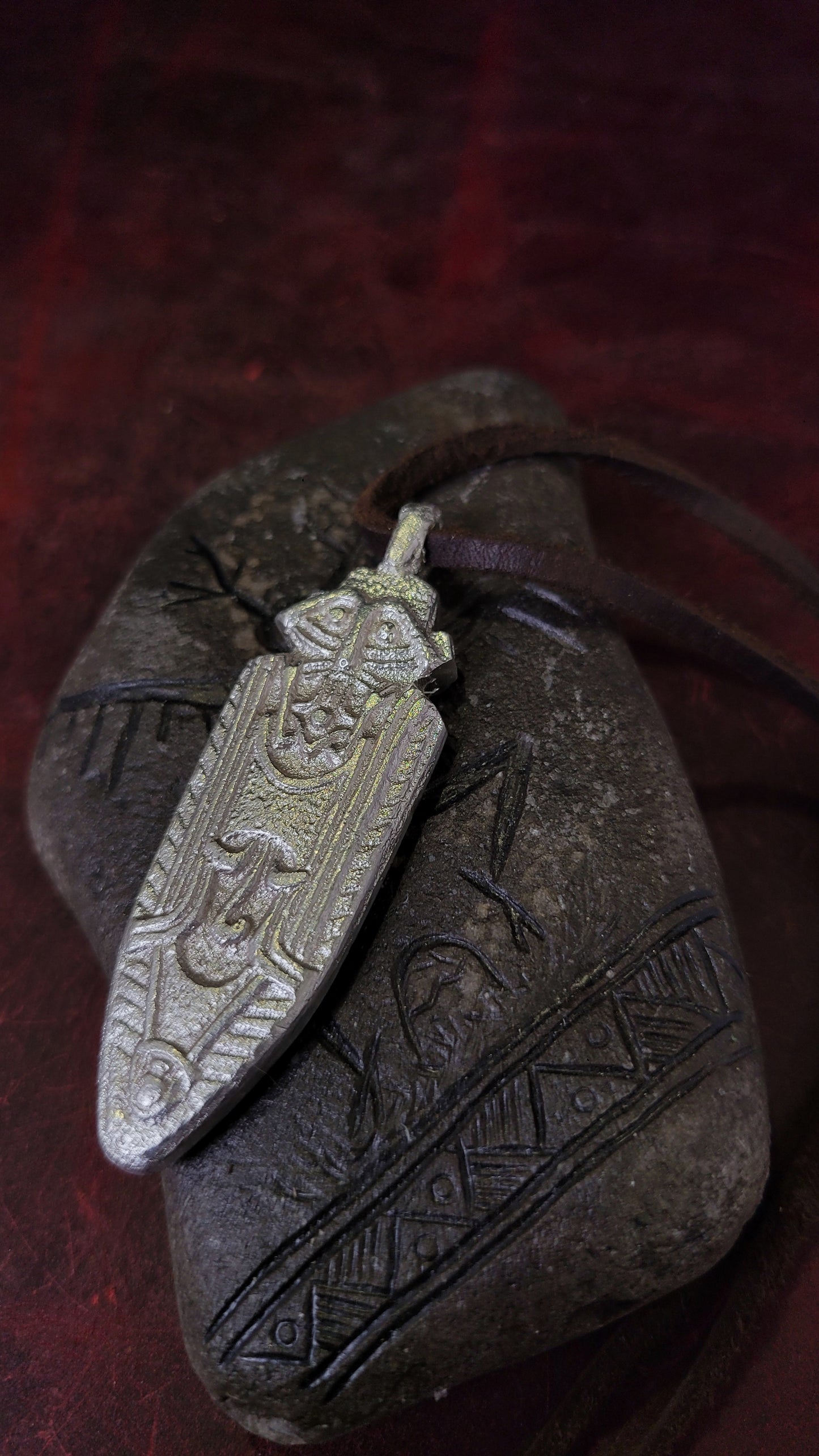 Pewter God Mask pendant