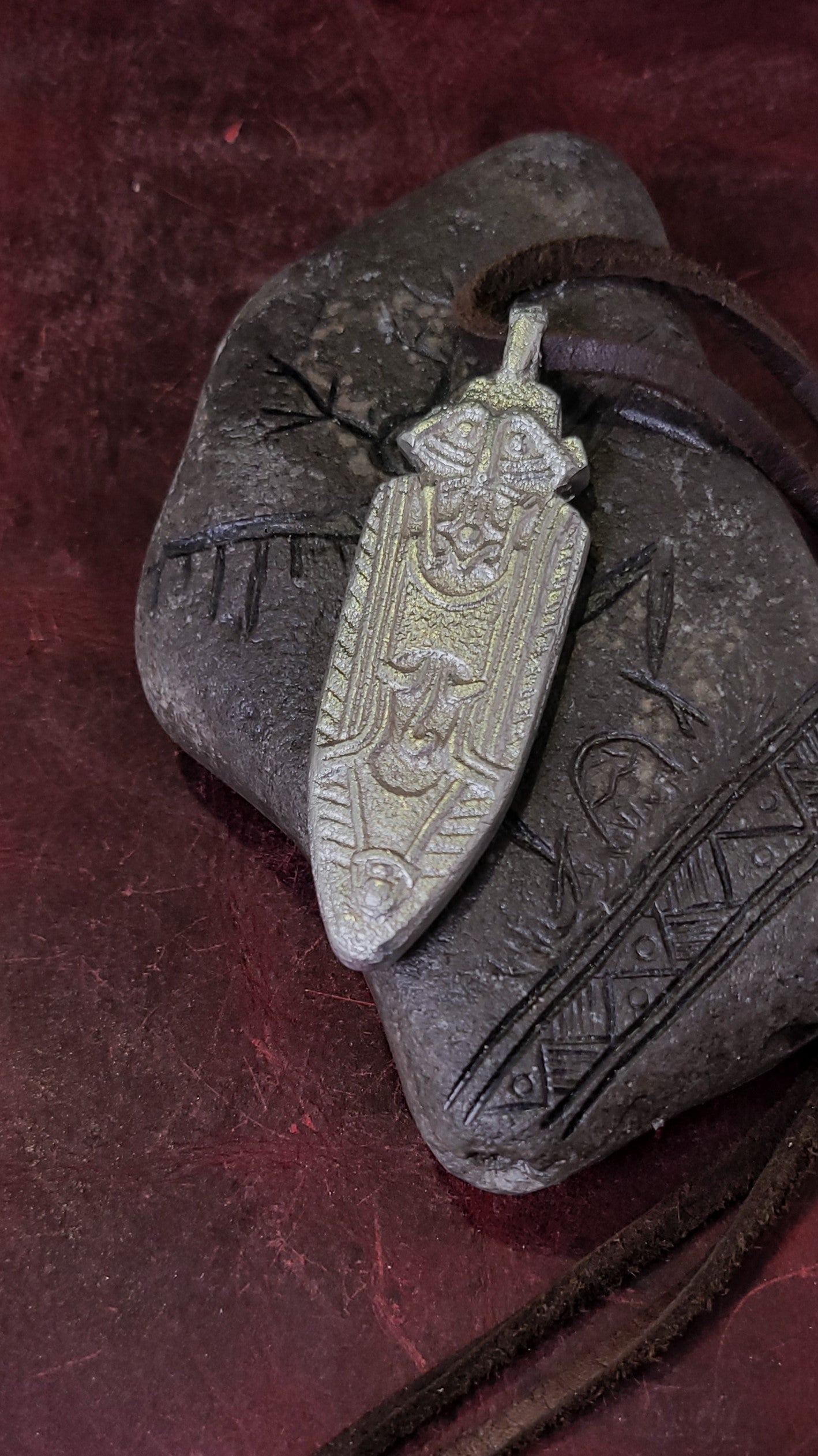 Pewter God Mask pendant