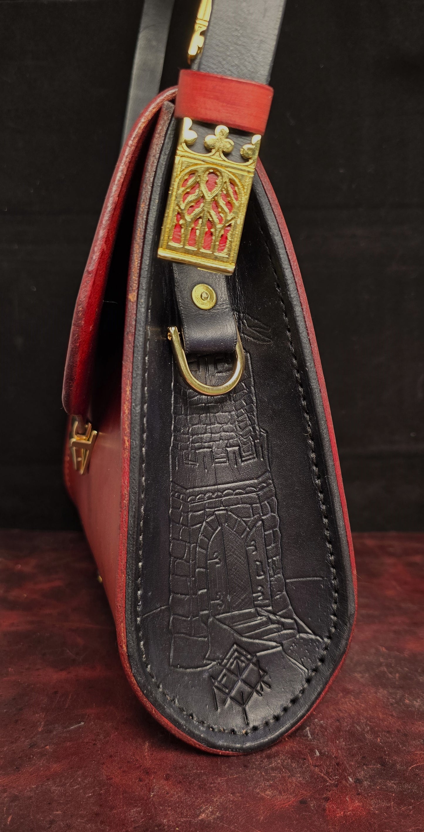 Medieval Murder Rabbits purse - "Hop Into Battle!" - Burgundy and Black