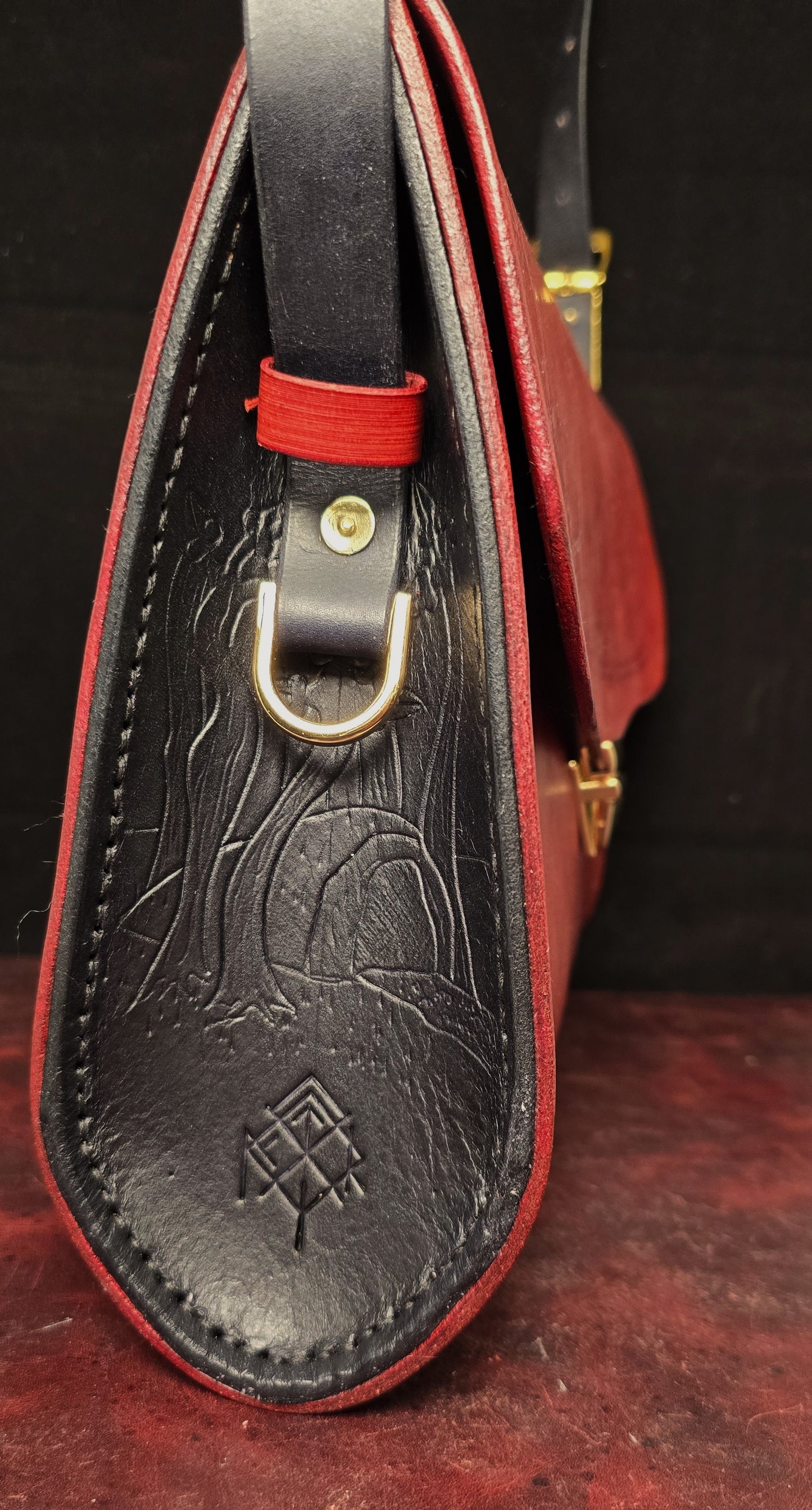 Medieval Murder Rabbits purse - "Hop Into Battle!" - Burgundy and Black