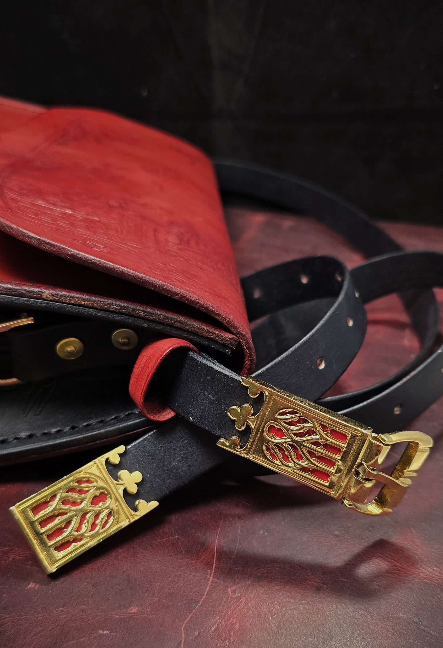 Medieval Murder Rabbits purse - "Hop Into Battle!" - Burgundy and Black