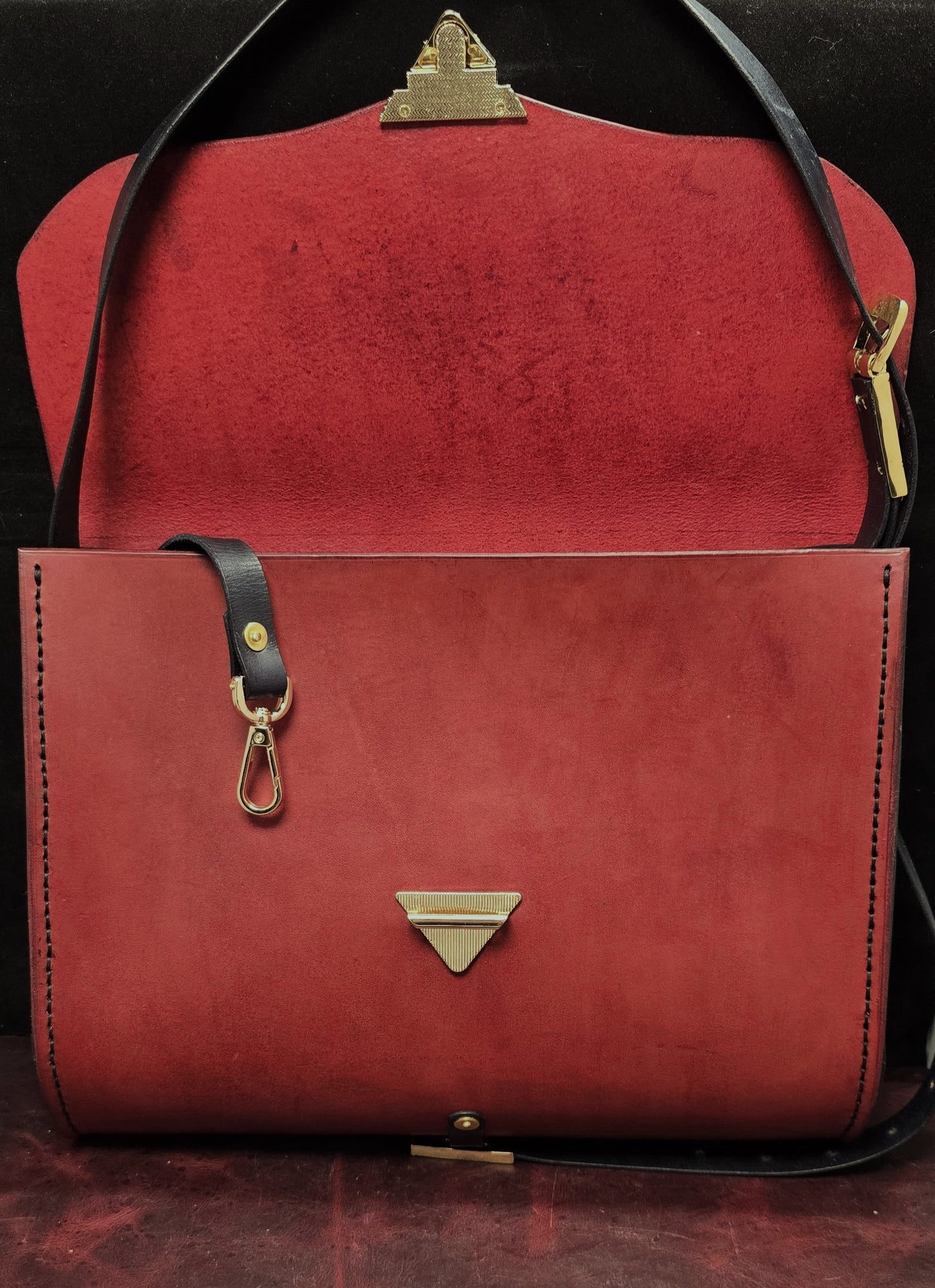 Medieval Murder Rabbits purse - "Hop Into Battle!" - Burgundy and Black
