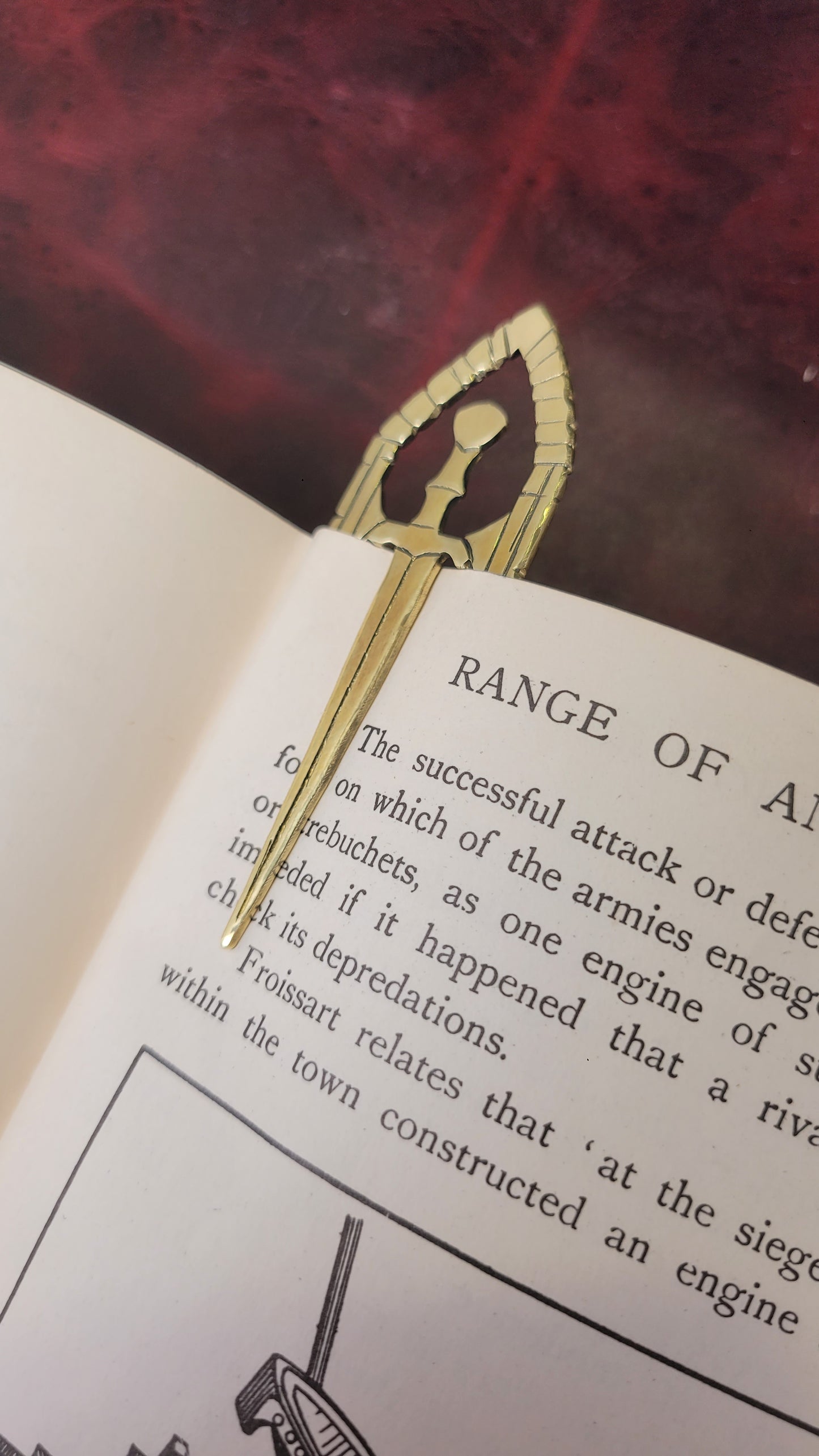 Brass sword/ shield bookmark