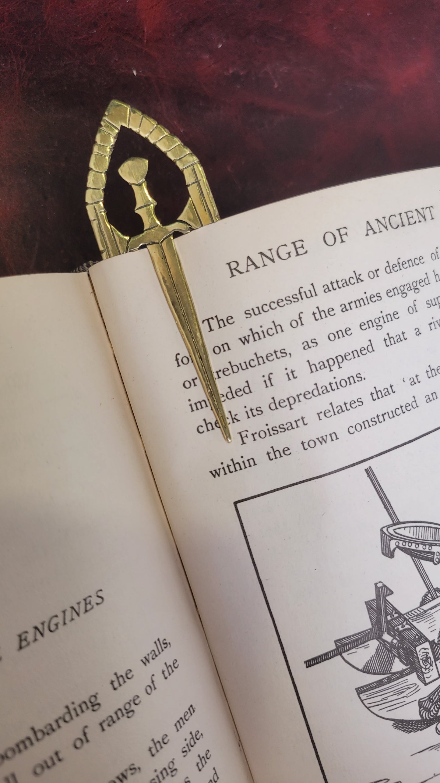 Brass sword/ shield bookmark