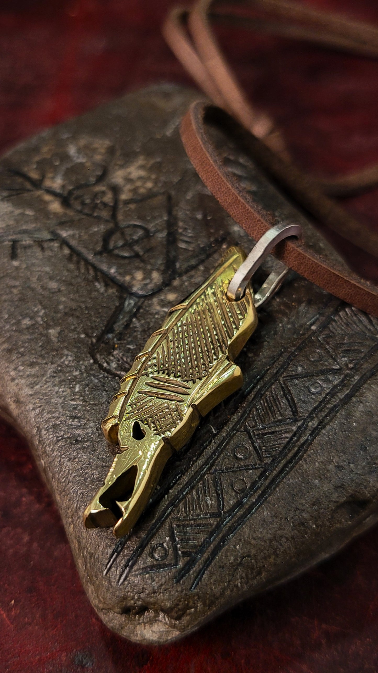 Brass Sea Serpent Pendant