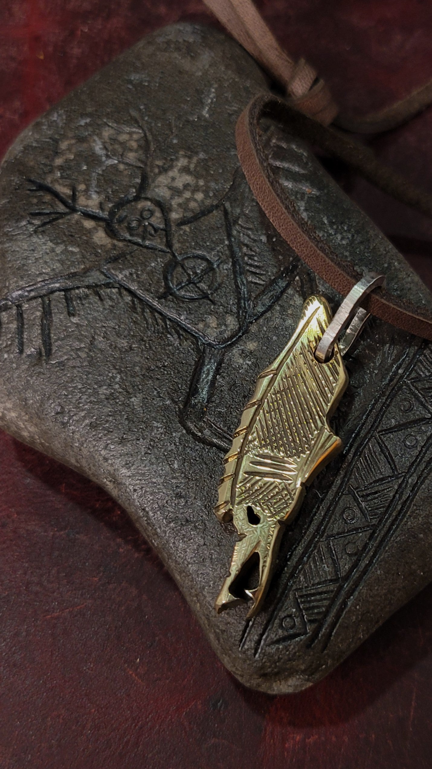 Brass Sea Serpent Pendant