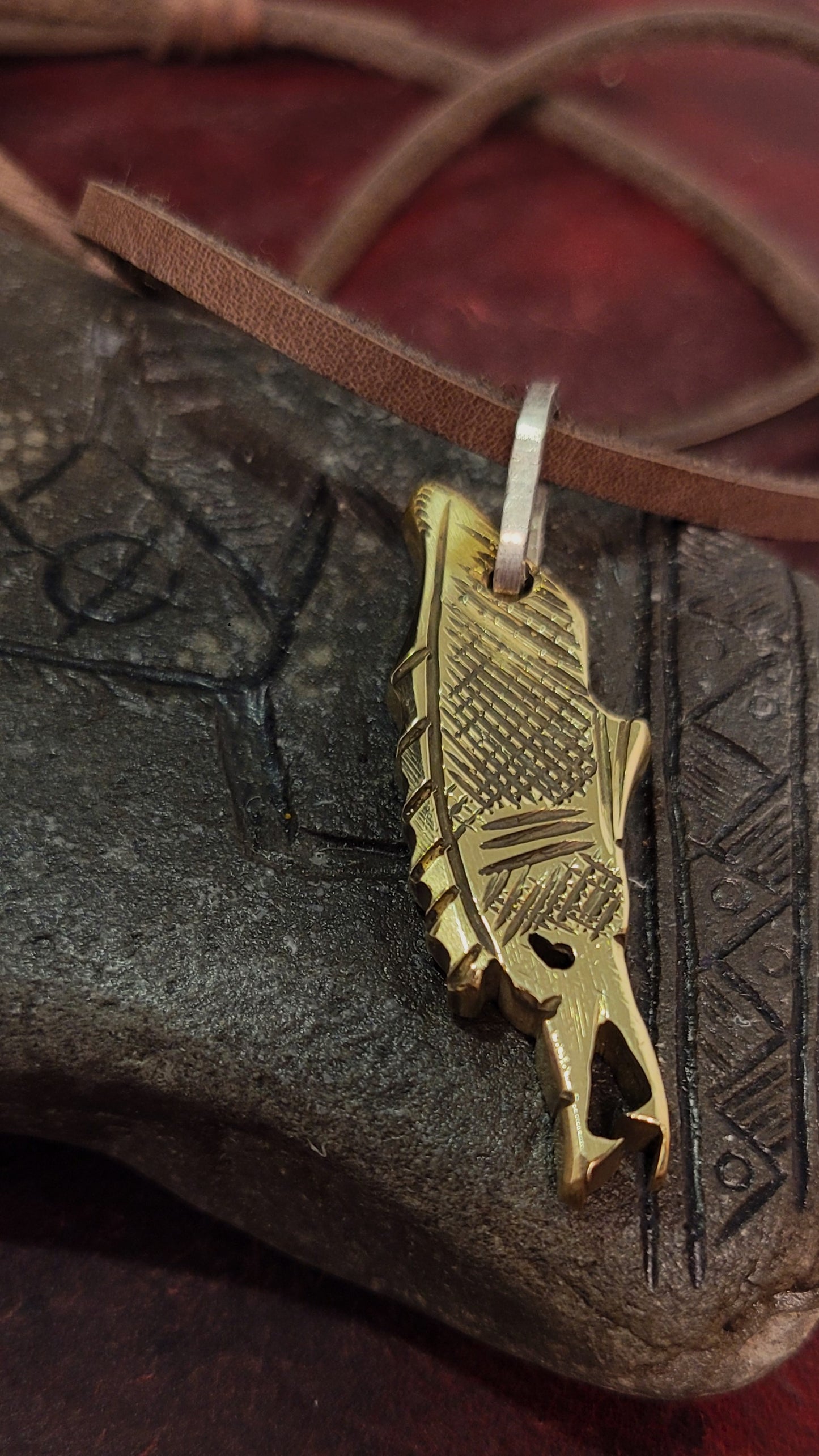Brass Sea Serpent Pendant
