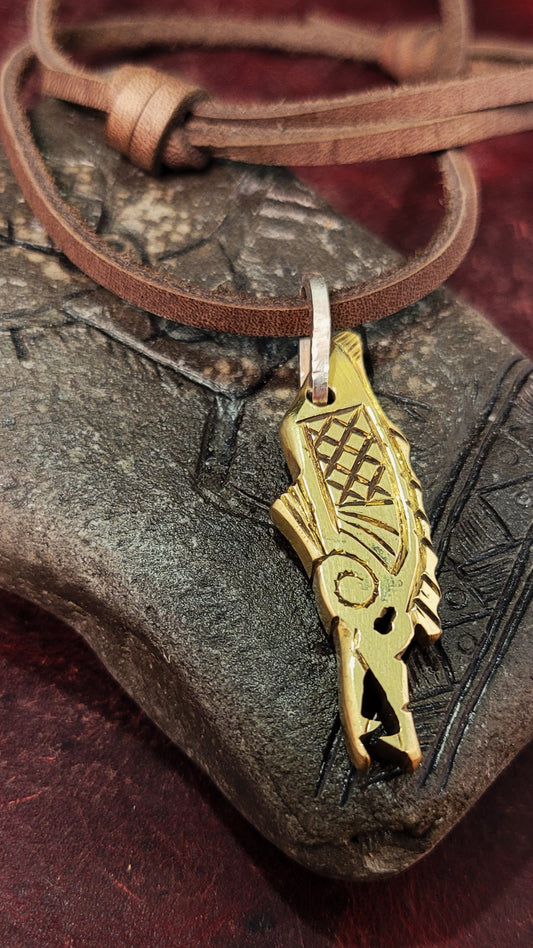 Brass Sea Serpent Pendant