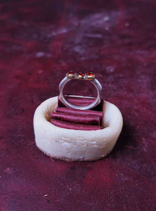 .925 Silver Ring "Three Sisters" - CZ 3 Stone - Size 8.5