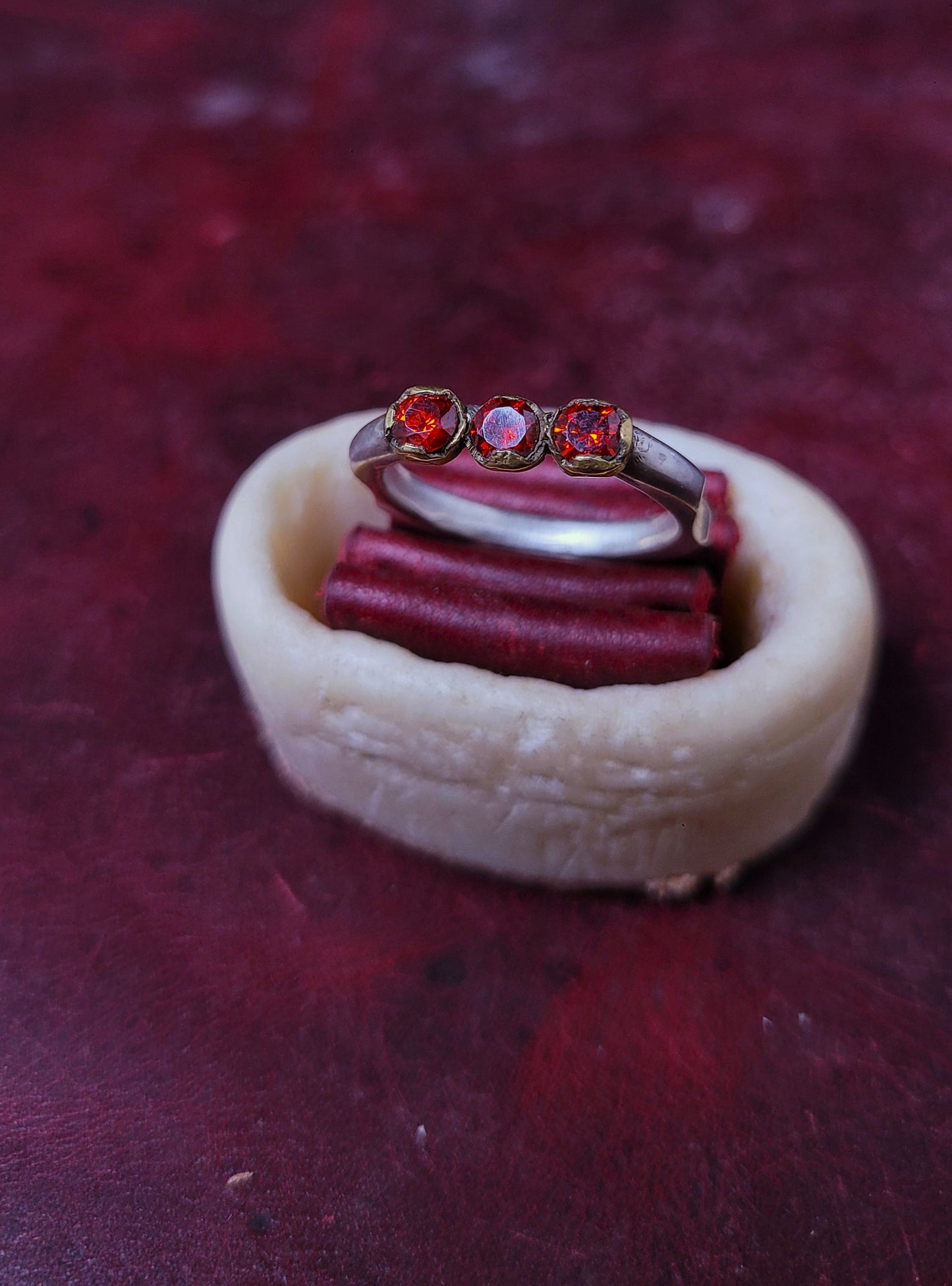 .925 Silver Ring "Three Sisters" - CZ 3 Stone - Size 8.5