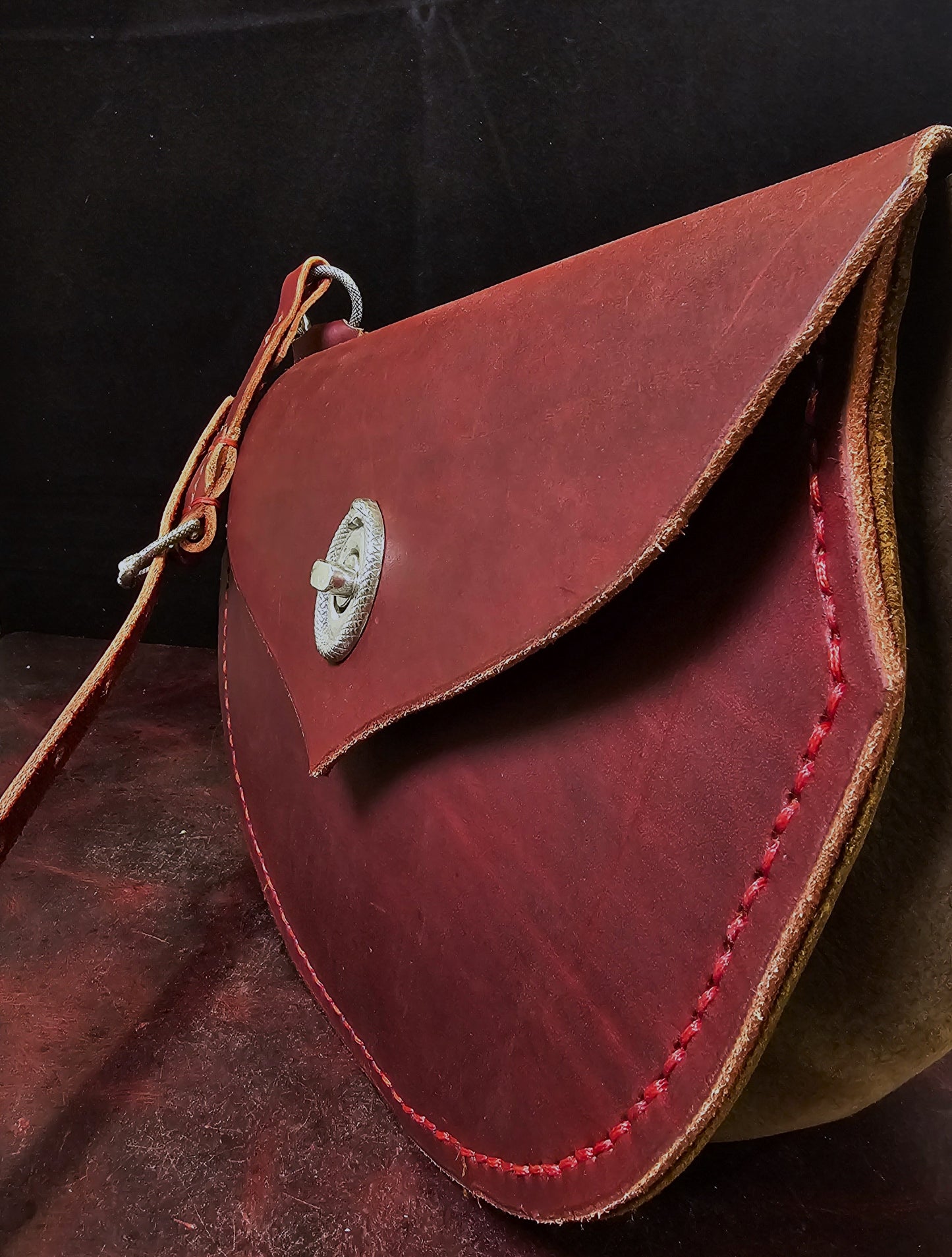 Silver Serpent Red Leather Purse