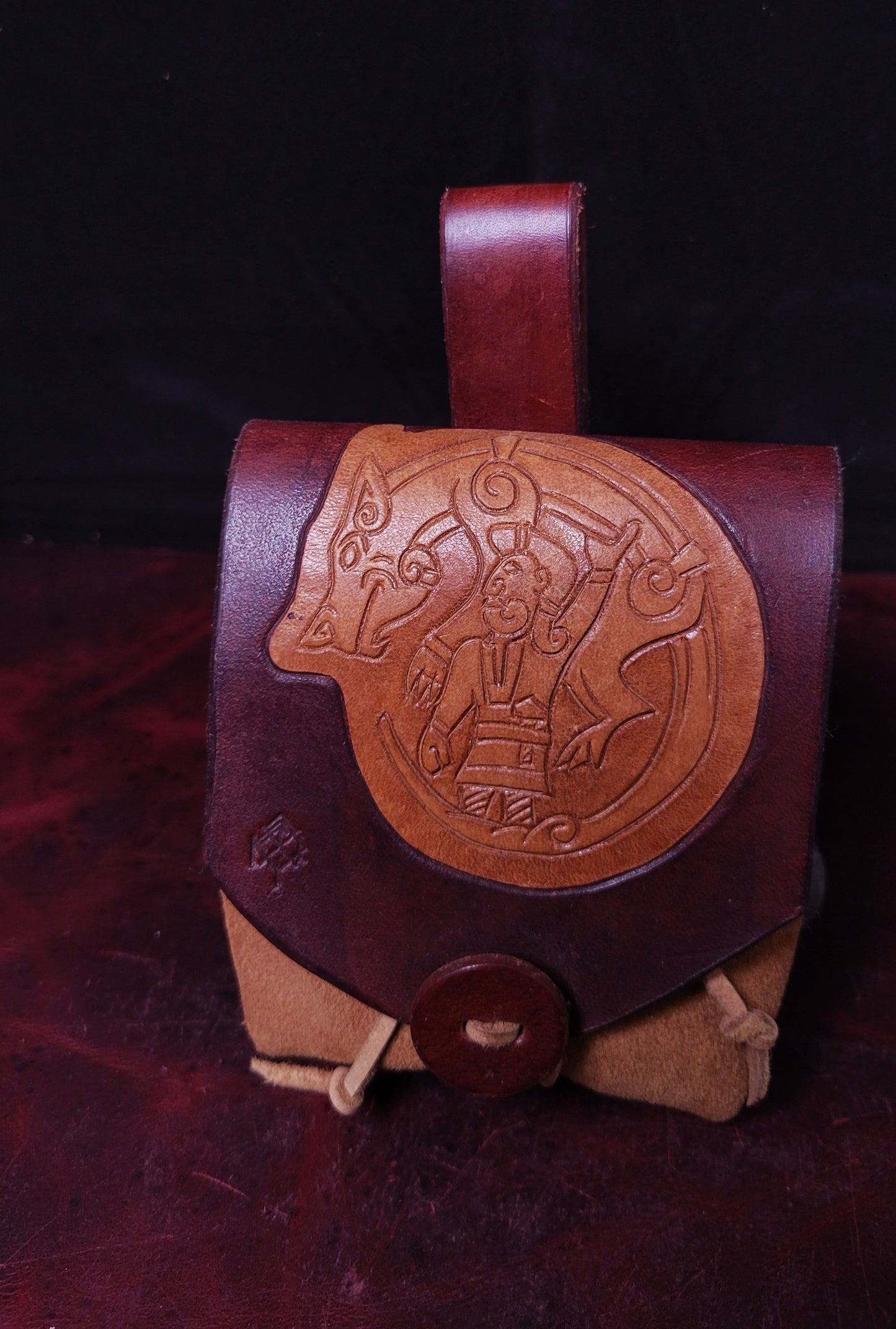 Thor and Wolf Leather Pouch