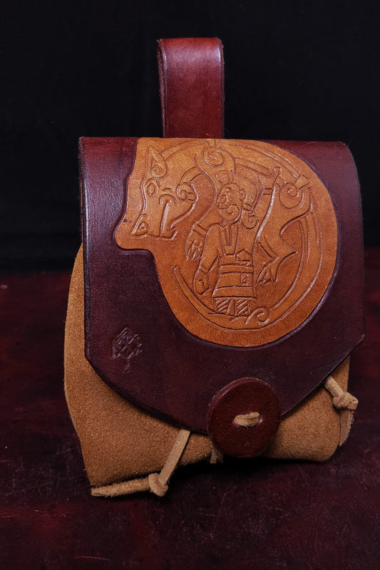 Thor and Wolf Leather Pouch