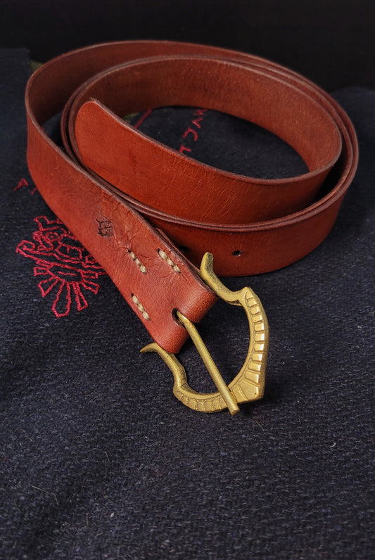 Leather long medieval Belt - wide type